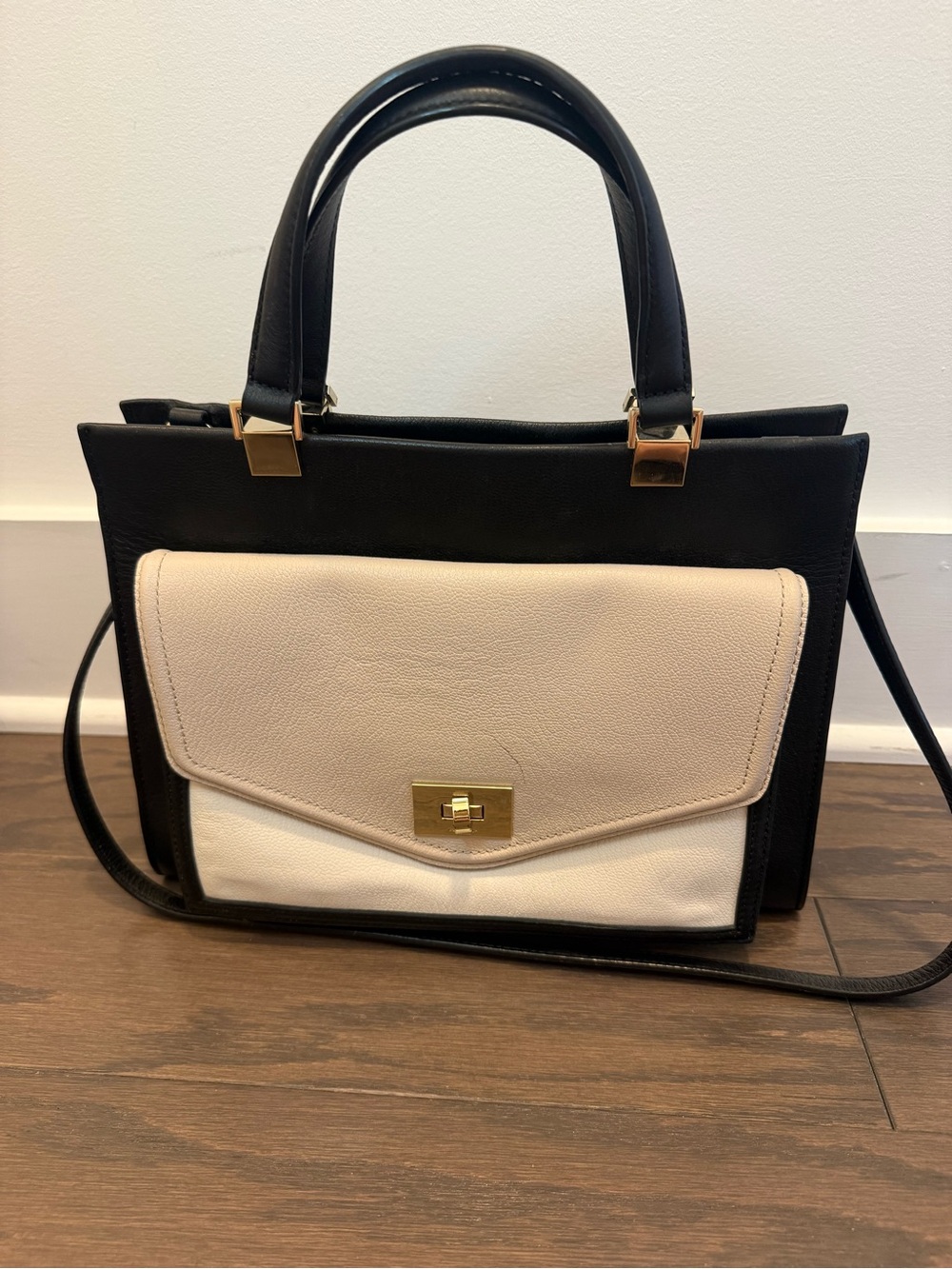 Kate Spade Black, Cream & Blush Colorblock Satchel Crossbody